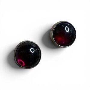 Sterling Silver Garnet Stud Earrings Dainty Minimalist January Birthstone